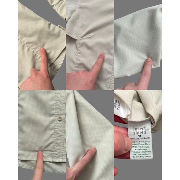 ExOfficio Insect Shield Tan Khaki LS Button Up Shirt Women’s XS GUC - Picture 6 of 6